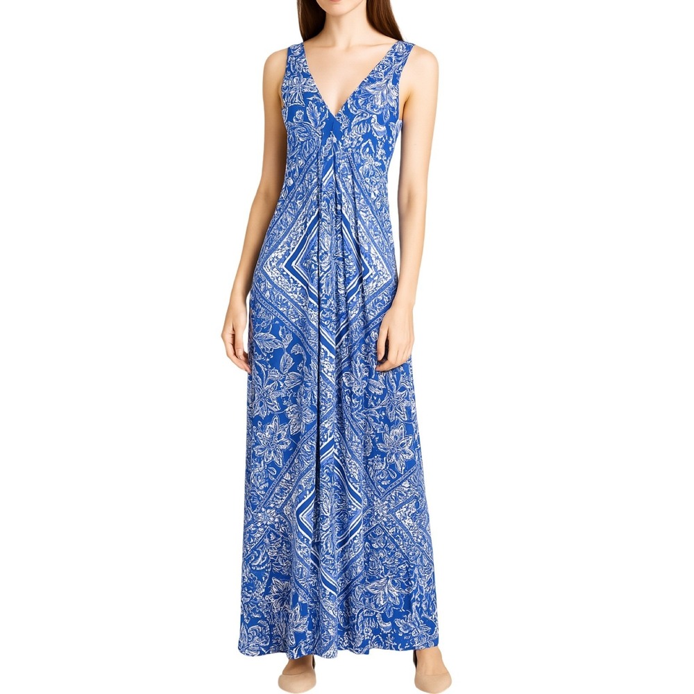 Lilly Pulitzer Miraflora Dress Women XS Maxi Blue Crush Open Water Preppy Summer